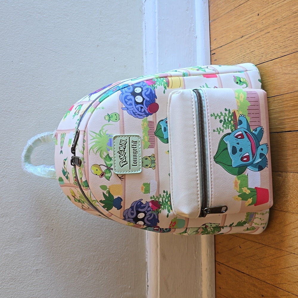 NWT, Loungefly Pokémon Plants Mini Backpack GameStop Exclusive - Picture 2 of 16